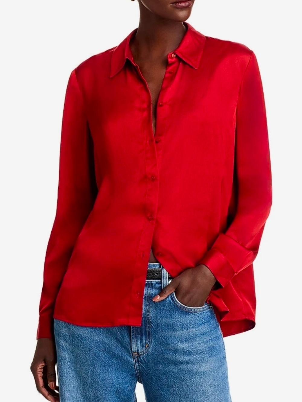 The French Connection Ennis Satin Wine Shirt